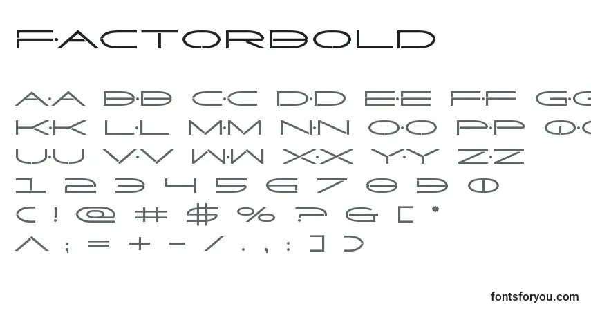Шрифт Factorbold – алфавит, цифры, специальные символы