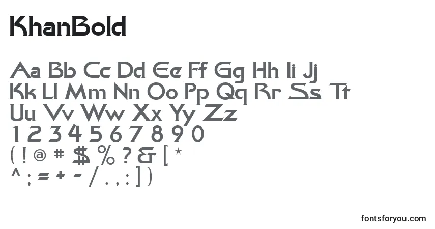 Schriftart KhanBold – Alphabet, Zahlen, spezielle Symbole