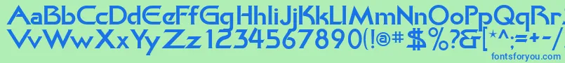 フォントKhanBold – 青い文字は緑の背景です。