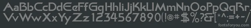 フォントKhanBold – 黒い背景に灰色の文字