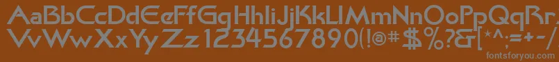 フォントKhanBold – 茶色の背景に灰色の文字