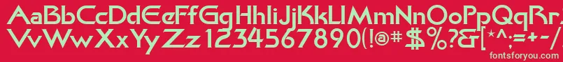 フォントKhanBold – 赤い背景に緑の文字