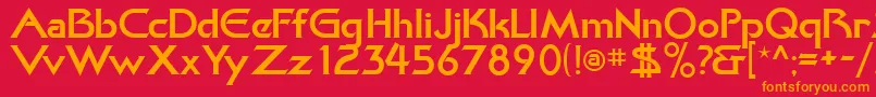 KhanBold Font – Orange Fonts on Red Background