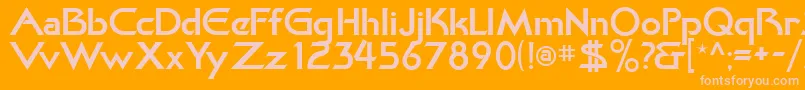 Fonte KhanBold – fontes rosa em um fundo laranja