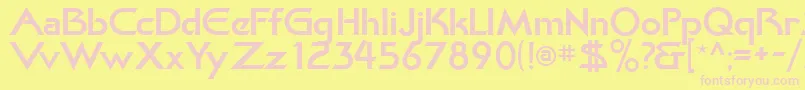 KhanBold Font – Pink Fonts on Yellow Background