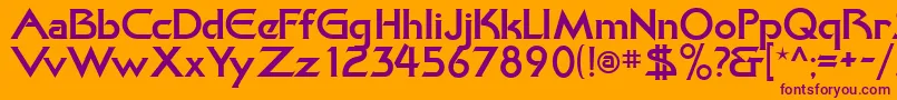 フォントKhanBold – オレンジの背景に紫のフォント