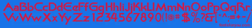 KhanBold Font – Red Fonts on Blue Background