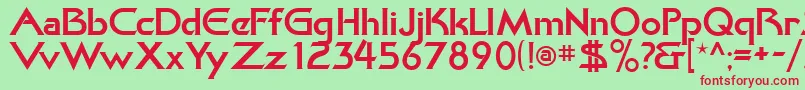 KhanBold Font – Red Fonts on Green Background