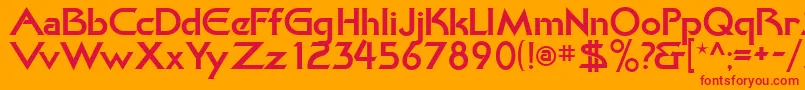 フォントKhanBold – オレンジの背景に赤い文字