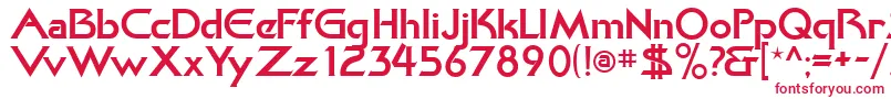 フォントKhanBold – 白い背景に赤い文字