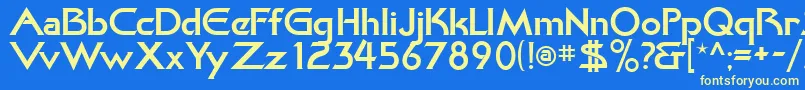 KhanBold Font – Yellow Fonts on Blue Background