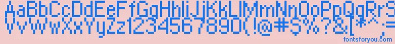 Copy0855 Font – Blue Fonts on Pink Background