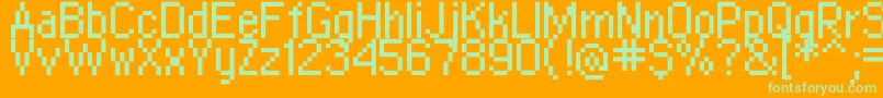 Copy0855 Font – Green Fonts on Orange Background