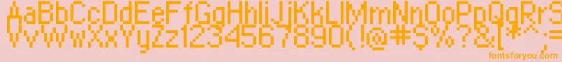 Copy0855 Font – Orange Fonts on Pink Background