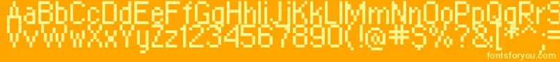 Copy0855 Font – Yellow Fonts on Orange Background