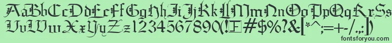 フォントDiagoth – 緑の背景に黒い文字