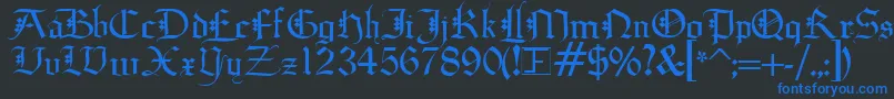 Diagoth-Schriftart – Blaue Schriften auf schwarzem Hintergrund