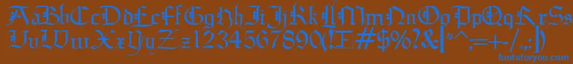 フォントDiagoth – 茶色の背景に青い文字