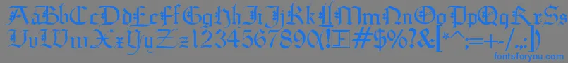 フォントDiagoth – 灰色の背景に青い文字