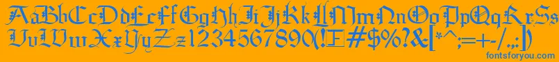 Diagoth Font – Blue Fonts on Orange Background