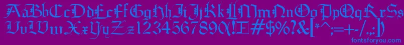 Diagoth-Schriftart – Blaue Schriften auf violettem Hintergrund