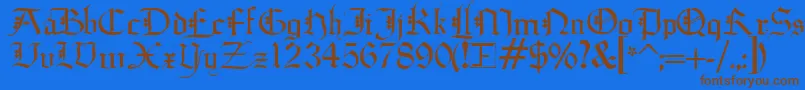 Czcionka Diagoth – brązowe czcionki na niebieskim tle