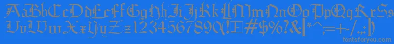 フォントDiagoth – 青い背景に灰色の文字