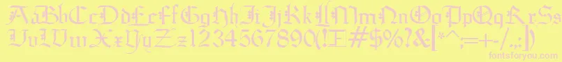 Diagoth Font – Pink Fonts on Yellow Background