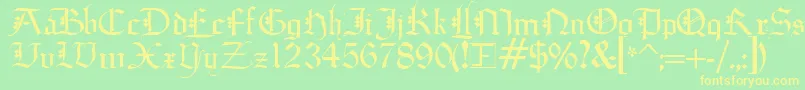 Diagoth-Schriftart – Gelbe Schriften auf grünem Hintergrund