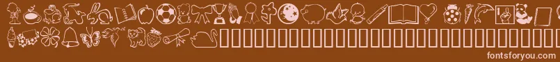 Scrapicons Font – Pink Fonts on Brown Background