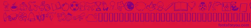 Scrapicons Font – Purple Fonts on Red Background