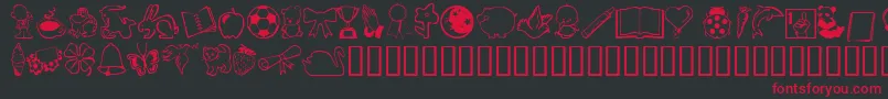 Scrapicons Font – Red Fonts on Black Background