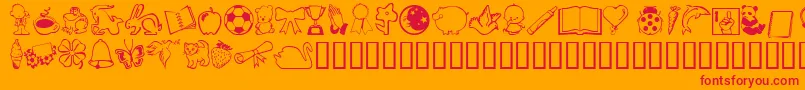Scrapicons Font – Red Fonts on Orange Background