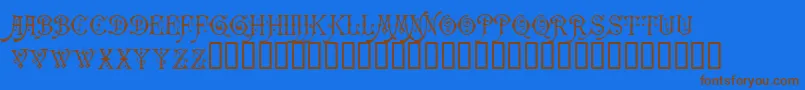 Carmenci Font – Brown Fonts on Blue Background