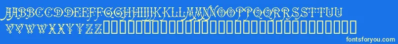 Carmenci Font – Yellow Fonts on Blue Background