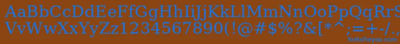 AeMetal Font – Blue Fonts on Brown Background