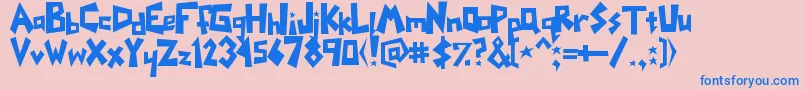 Yoinks Font – Blue Fonts on Pink Background