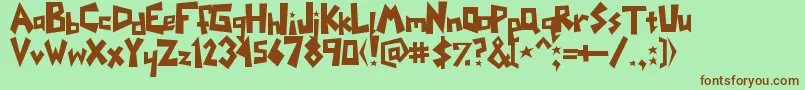 Czcionka Yoinks – brązowe czcionki na zielonym tle