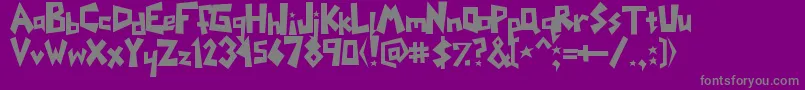 Czcionka Yoinks – szare czcionki na fioletowym tle