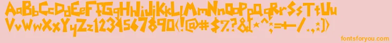 フォントYoinks – オレンジの文字がピンクの背景にあります。