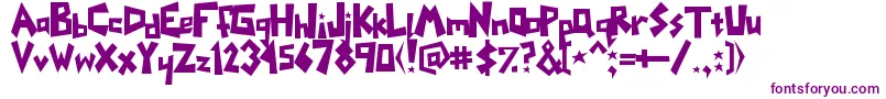 Yoinks-Schriftart – Violette Schriften auf weißem Hintergrund