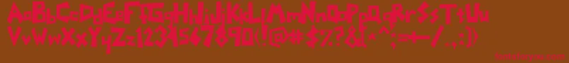 Yoinks Font – Red Fonts on Brown Background