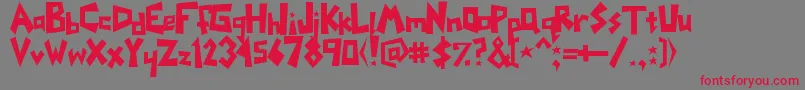 Yoinks Font – Red Fonts on Gray Background