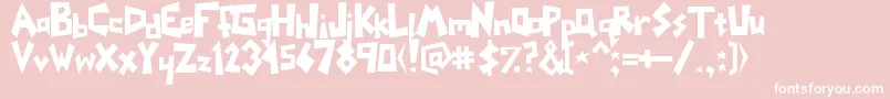 Yoinks-Schriftart – Weiße Schriften auf rosa Hintergrund