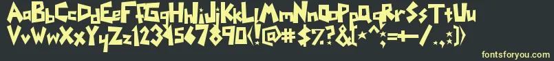 Yoinks Font – Yellow Fonts on Black Background