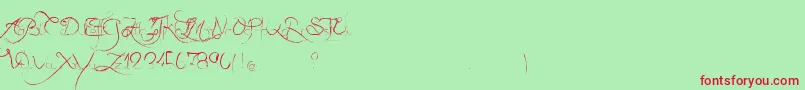 LadySolarus.Queen.1789 Font – Red Fonts on Green Background