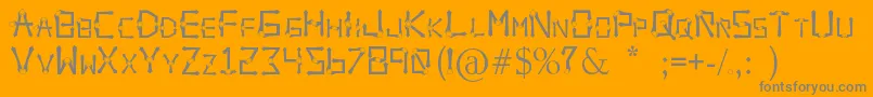 Fonte OrbitalSling – fontes cinzas em um fundo laranja