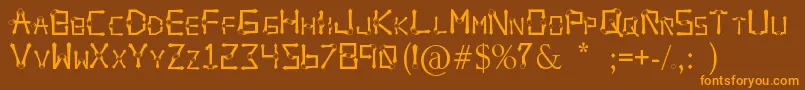 OrbitalSling Font – Orange Fonts on Brown Background