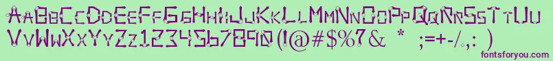 OrbitalSling Font – Purple Fonts on Green Background