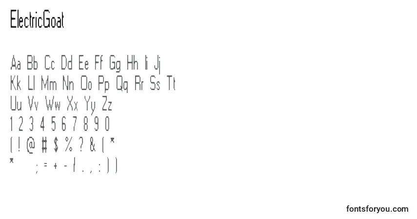 A fonte ElectricGoat – alfabeto, números, caracteres especiais